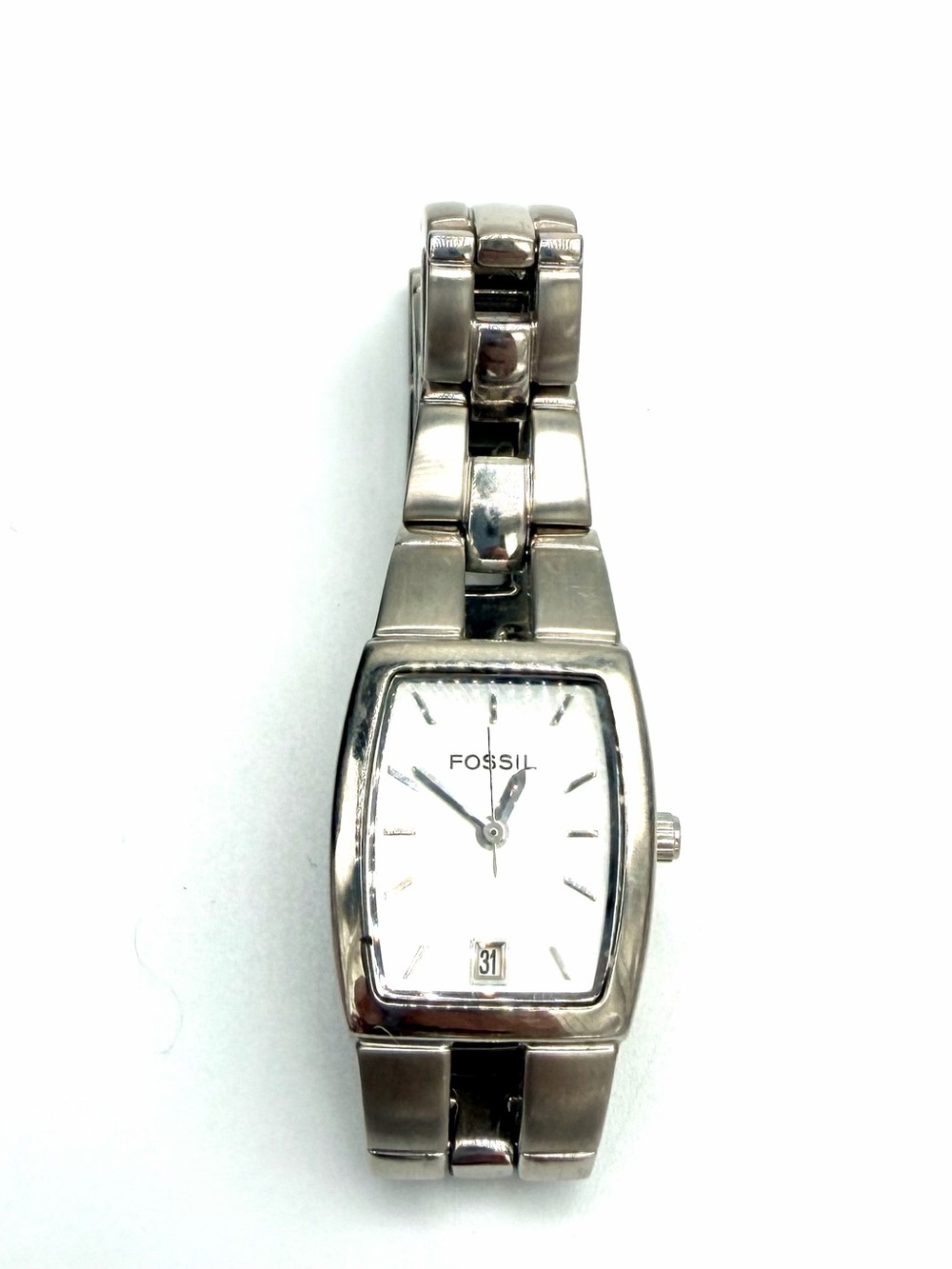 Fossil Silver Bracelet Watch with White Dial